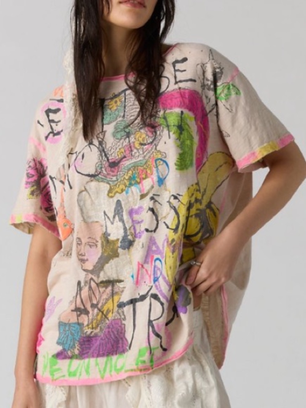 NWT Magnolia Pearl💯Cotton Extra Forever Oversized Tee (One Size Fits Most) - Picture 3 of 12